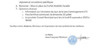 Prochain Conseil Municipal : 23/06/2025