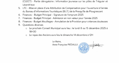 Prochain Conseil Municipal : 10/11/2025 Prochain Conseil Municipal : 10/11/2025