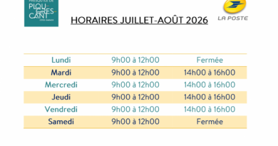 Horaires été : La Poste